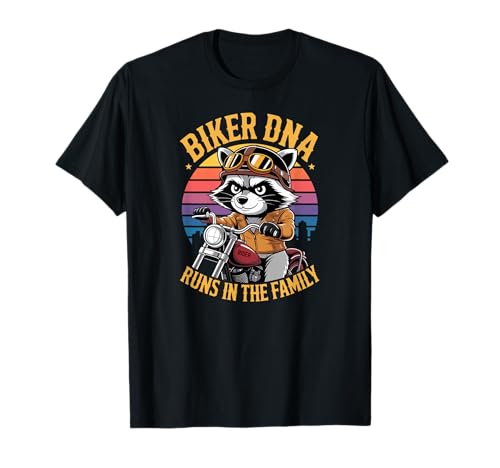 Funny Raccoon Motorcycle Rider Retro Biker T-Shirt