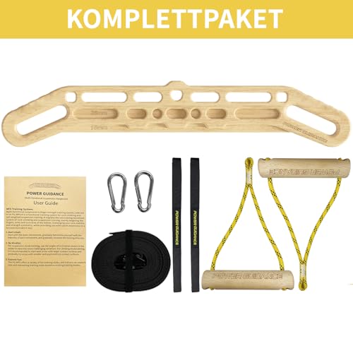 Image of POWER GUIDANCE Wooden Hangboard Portable Rock Climbing Hangboard with Suspension Training Function, Enhance Finger Grip Strength, Indoor and Outdoor Use