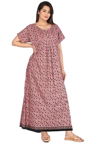 Image of Monique Brand 100% Pure Cotton Nighty for Woman | Floral Gown for Women Night Wear | Cotton Nighty for Women Stylish | Maxi for Women Cotton