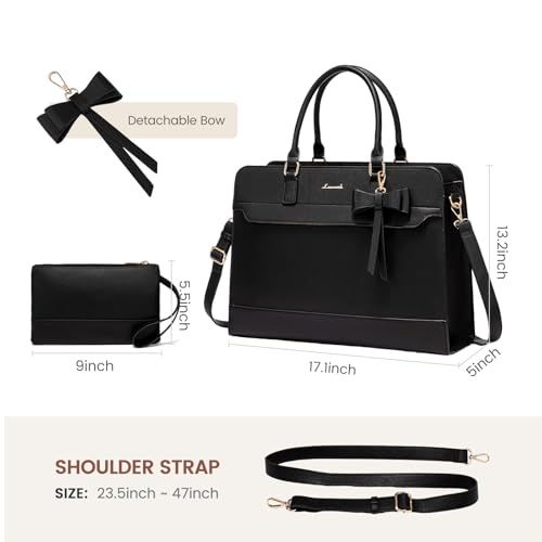 Image of LOVEVOOK Laptop Tote Bag for Women,Leather Work Bag, Waterproof Business Teacher Bag,Large Computer Handbag Purse Briefcase,Office Gifts for Women