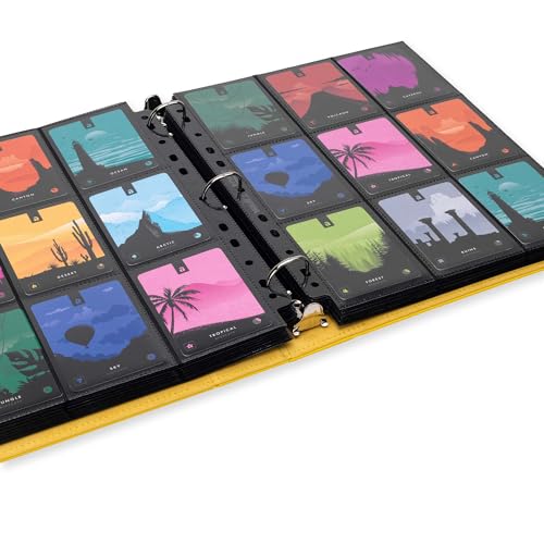 Image of Vault X Slim Ring Binder, 540 Cards, fits 9 Pocket Pages, Exo-Tec Material, 3 D-Ring Folder, for Trading Cards (Yellow)