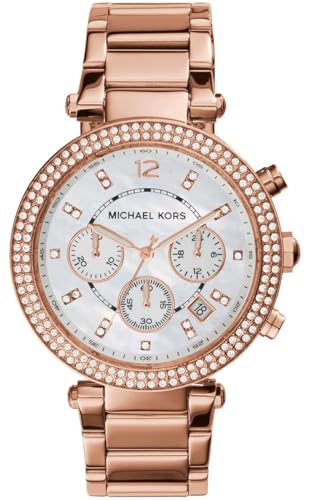 Image of Michael Kors Mother of Pearl Dial MK5491 Rose Gold-Tone Women's Analog Watch MK5491I