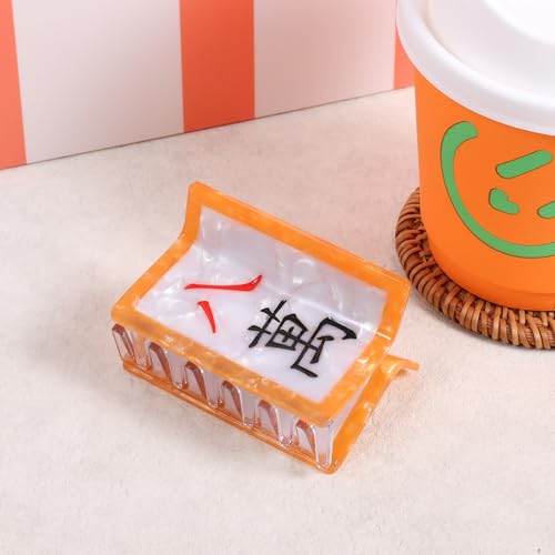 Pinza para cabello estilo Mahjong de 2.7 pulgadas miniatura 7
