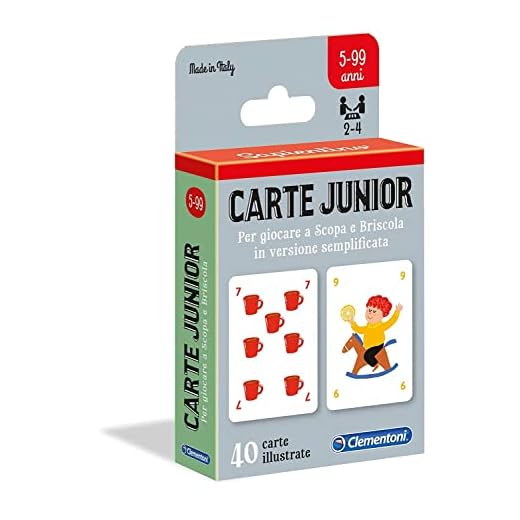 Clementoni Junior, carte da gioco per bambini (versione in italiano), Multicolore, 16173, 5 - 99 anni