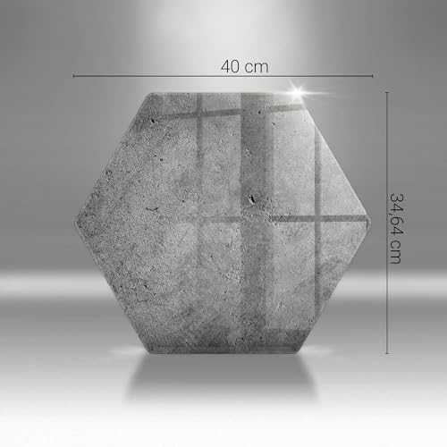Planche à Découper Hectagonale 40cm Texture Pierre Béton Wallfluent Cuisson