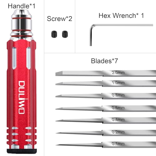 Image of Model Scriber with 7 Blades for Modeling Hobby Resin GK Carved Scribe line Cutting Tool Chisel