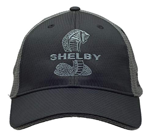 Super Snake Combo Mesh Cap Hat | Officialy Licensed Shelby Product | Adjustable, One-Size Fits All Grey