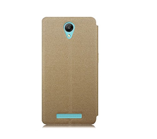 Image of Heartly GoldSand Sparkle Luxury PU Leather Window Flip Stand Back Case Cover for Xiaomi Redmi Note 2 Dual Sim - Hot Gold
