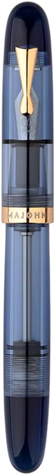 Lanxivi Majohn C4 Fountain Pen Eyedropper Filling Extra Fine Nib Transparent Gray Acrylic Large Size Pen with Pen Box
