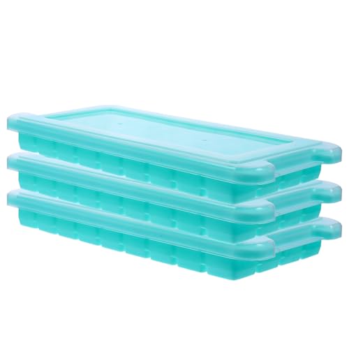 BESPORTBLE Bandeja de silicona para hielo con tapa, set 3 piezas miniatura 1