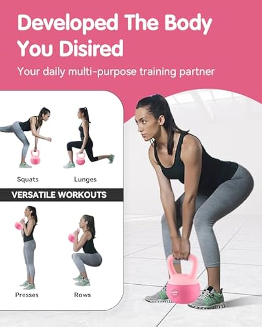 Soft Kettlebell - Cushioned Impact-Resistant Base and Anti-Slip, Kettle bell Anti-Slip Grip Weight for Home Workouts, Safe Strength Training Kettlebells Sets for Women & Men, With Non-slip Gloves