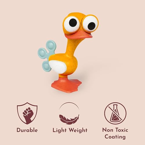 Image of Tolo Crazy Eyed Bird | Interactive Toy for Babies 3+ Months Teething Relief | movable eyes, clicking head & feet, squeaking wings, rattle sound, sensory, teething baby toys, developmental play, fun gift
