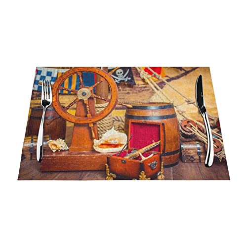 Set de table pirate anti tache et chaleur pour protéger votre bois - 2