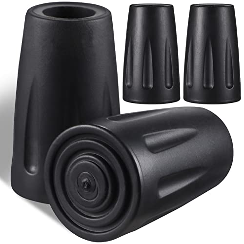 Healifty 4pcs Trekking Pole Tips Hiking Cane Tips Trekking Pole Tips Replacement Rubber Tip for Walking Sticks Hiking Trekking Poles Boot Tips