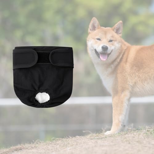 Aomig Hundewindeln Hündinnen 3Pcs Waschbare Auslaufsichere Läufigkeitshose Hündinnen Wiederverwendbare Damenbinden Höschen für Weibliche Haustiere Hochsaugfähige Nkontinenz Hundewindeln (Schwarz,XL)