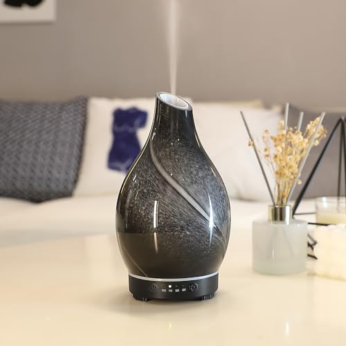 Black Art Glass Aromatherapy Diffuser 160ml ultrasonic Cool