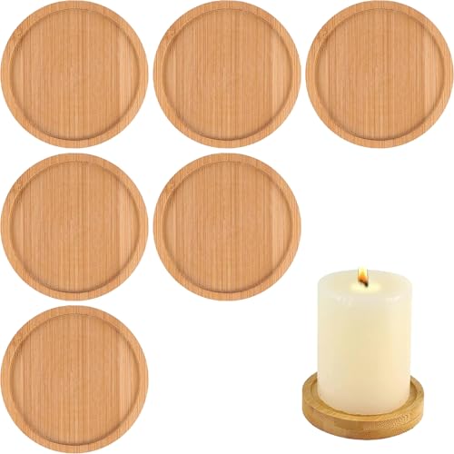 6 Stück Kerzenhalter Holz, Kerzenteller, Kerzenteller Holz, Runde...