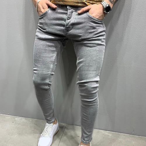 Jeans for Men Slim Fit Stretchy Denim Pants Mens 2025 Distressed Washed Casual Trousers Teen Boys Hip Hop Streetwear2