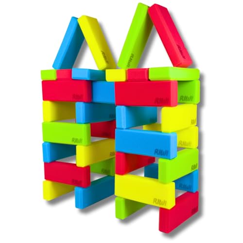 RIWI® 36er mini Bausteine Set | kleine weiche Schaumstoff Bauklötze | kompakte Spielsteine | TÜV & Öko-Tex Zertifiziert | Waschmaschinenfest