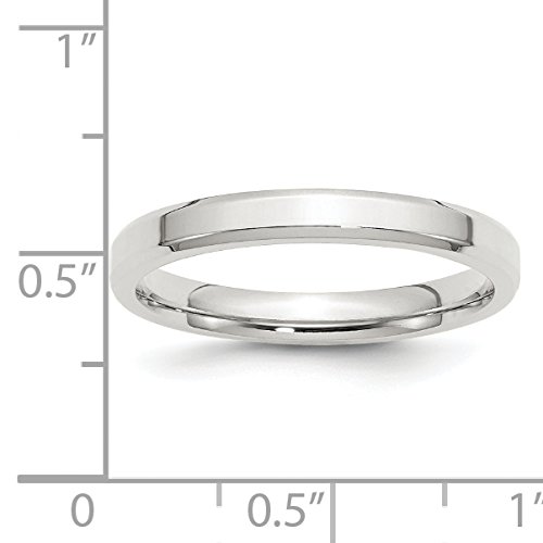 3mm Beveled Edge Sterling Silver Wedding Band Comfort Fit Ring3