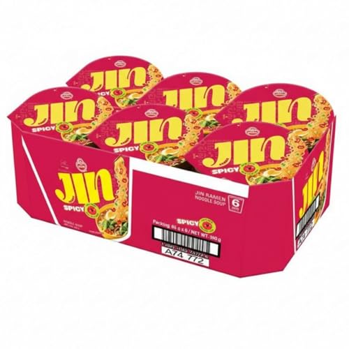 Image of OTOKI Jin Ramen Korean Style Instant Noodles Spicy Flavour, Best Tasting Soup Ramen 65g Each, Pack of 6 | Veg & Authentic Korean Ramen Noodle | The Product of Korea