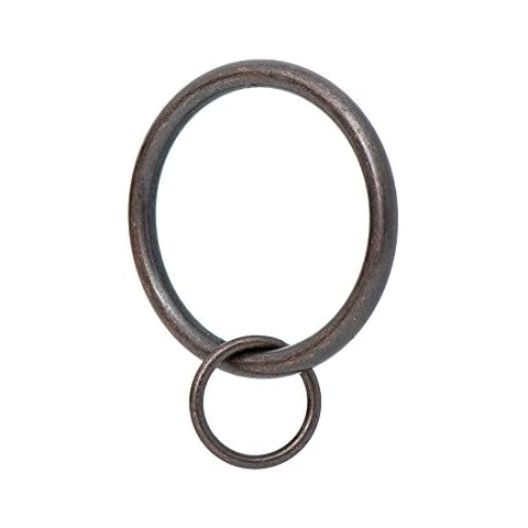 Ivilon Drapery Eyelet Curtain Rings - 1.7" Ring Loop for Hook Pins, Set of 14 - Oil Rubbed Bronze (ORB) Cover