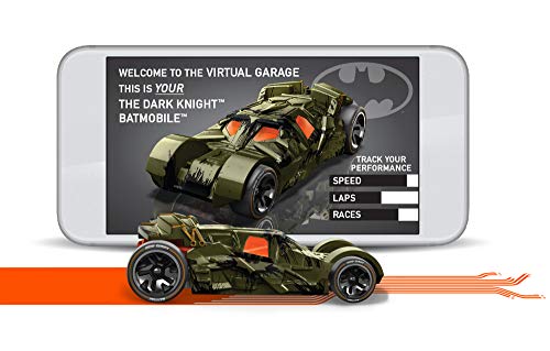 Hot Wheels id Batmobile The Dark Knight Car with Built-in NFC Chip, Unique ID, 1/64 Scale Kids Toy for Ages 8+, FXB26