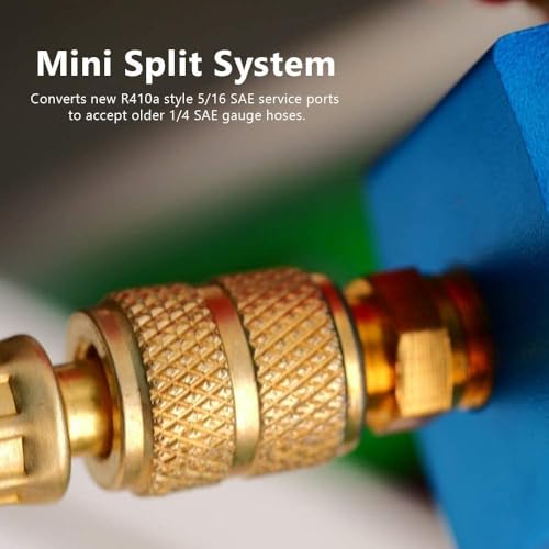 Hsthe Sea 2Pcs R410a Adapter für Mini Split Adapter Fitting HVAC System 5/16 Zoll Buchse SAE auf 1/4 Zoll Stecker SAE