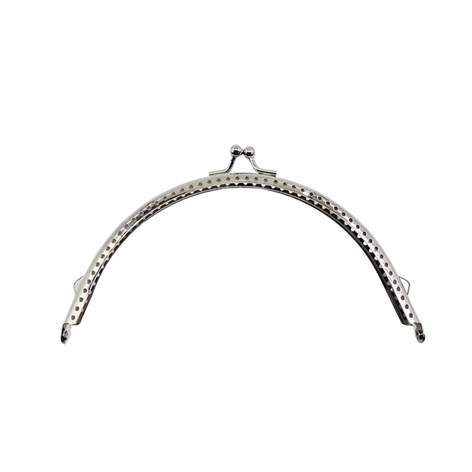 PVUVTNAHW 20PCS 6.5/8.5/10.5/12.5/15.5CM Glossy Silver Basic Semicircle Metal Purse Frame Kiss Clasp Lock DIY Bag Accessories(8.5CM)