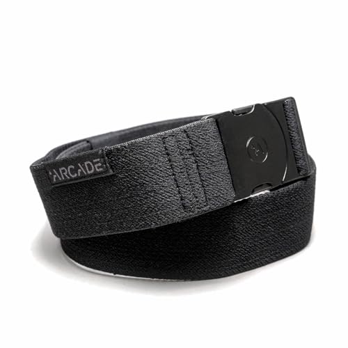 Arcade The Original Unisex Adventure Belt, Heavy Duty Elastic Webbing, Non-Metal Travel Friendly Buckle, Midnighter Black