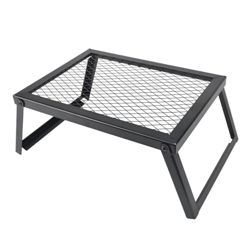 Folding Camping Grill Heavy Duty Steel Mesh Grate, Portable Campfire Grill for Outdoor Cooking Over Fire Pit, Grilling Rack for Backpacking Hiking Picnics BBQ