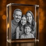 Personalized Custom 2D/3D holographic Photo etched engraved INSIDE the crystal with your Own picture (birthday, wedding gift, memorial, mother's Day,valentine's,Christmas)