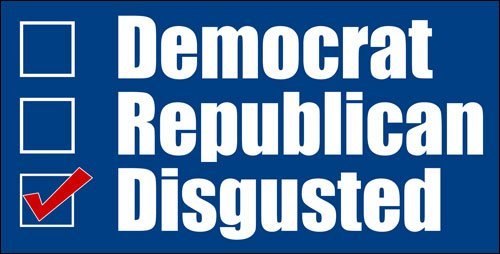 LPF USA Humorous Democrat Republican Disgusted Bumper Magnet (GOP Political Funny, 3 x 6 inch, Vinyl)