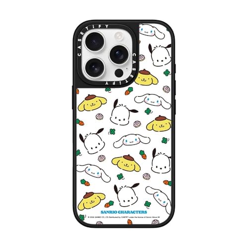 CASETiFY �~���[ iPhone 16 Pro �P�[�X [Sanrio Puppy Pals Co-lab/����(�X�}�z�J�o�[) / MagSafe�Ή�/�w��h�~] - Sanrio Puppy Pals' Facorites Pattern Cas