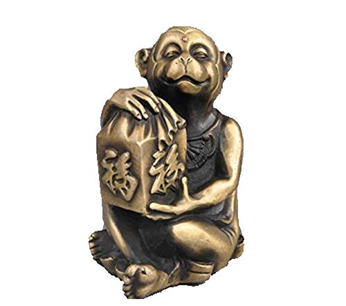 Statue Singe en Laiton pour Harmoniser une Pièce et Chasser les Ondes Négatives