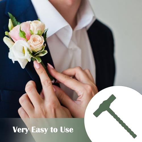 Image of 90PCS Triangle T Plastic Brooch, Green Delicate Small Safety Pin for Wedding DIY, Boutonniere Pins Supplies Safety Tools Supplies for Clothes Suitable for Wedding
