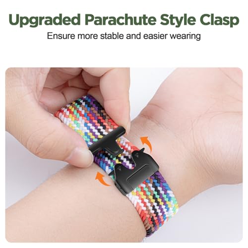 Image of XMUXI 22mm Watch Band Compatible with Huawei Watch GT6 GT5 /GT 4 46mm Nylon Strap Huawei Watch 4 Band for GTR 4 Venu 2 /3,Vivoactive 4 Braided Watch Belt Parachute Metal Clasp(No Watch)