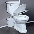 750watt Macerating Toilet with Pump, Two-Piece Upflush Toilet For Basement, Powerful & Quiet Macerating System With 3 Water Inlet & Ac Vent, 36ft Vertically, Elongated Bowl