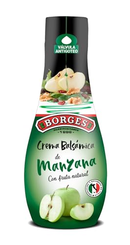 Borges - Crema Balsámica de Manzana Borges - Con Vinagre de Módena - Ideal para carnes y verduras asadas - Libre de Grasas - Sin Azúcares Añadidos - Botella con Válvula Antigoteo de 250 ml.