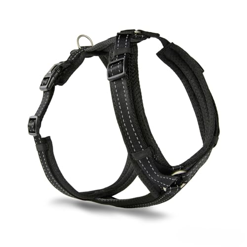 Wolters Hundegeschirr Light Mesh | Brustgeschirr mit Sicherheitsverschlüssen | Farbe Schwarz - Gr. L (56-82 cm)