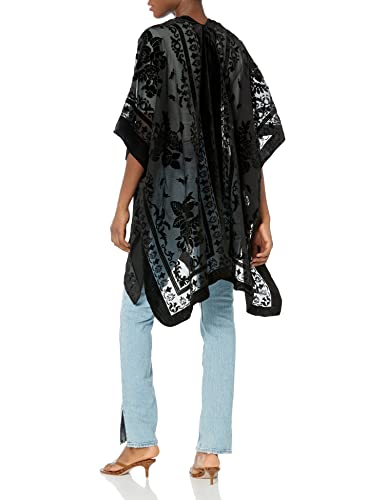 Angie Women's Burnout Velvet Kimono2