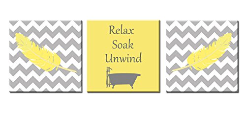 Yellow Gray Bathroom Wall Art Canvas Pri Buy Online In Mongolia At Desertcart