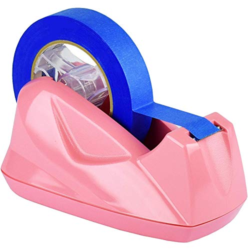 Acrimet Premium Desktop Tape Dispenser Jumbo Non-Skid Base (Heavy Duty) (Pink Color)