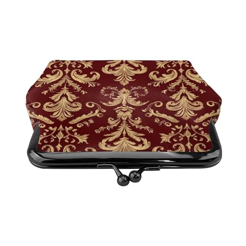 Small Wallet Flower Maroon Gold Floral Classy Burgundy Antique (1) Coin Purse For Women Change Purse2