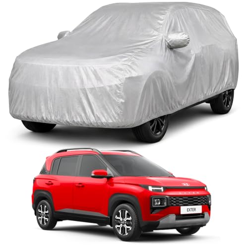 Image of Autofact Car Body Cover Compatible with Exter | Custom Fit Car Cover | 100% Water-Resistant| Triple-Stitched Lightweight Fabric | Dustproof | Indoor & Outdoor Use | Elastic Bottom