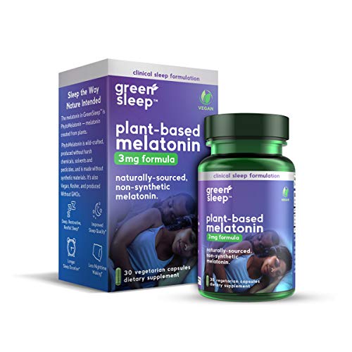 GreenSleep Plant-Based Melatonin - Purity Products - Naturally Sourced, Non-Synthetic PhytoMelatonin - Green Sleep Provides 3mg Melatonin for Deep Restorative Sleep - Vegan, Made Without GMOs 30 Count