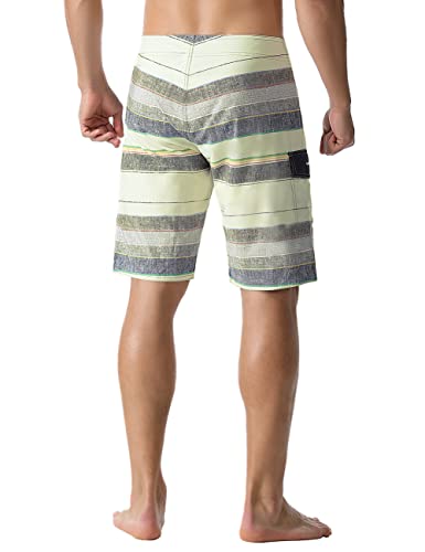 Image of unitop Men's Bathing Board Trunks Beach Shorts Holiday Hawaiian Colorful Striped