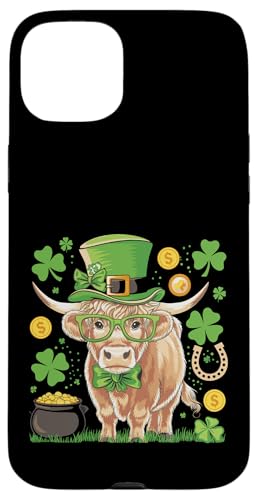 Highland Cow St Patricks Day Saint Pattys Highland Heifer Coque pour iPhone 15 Plus