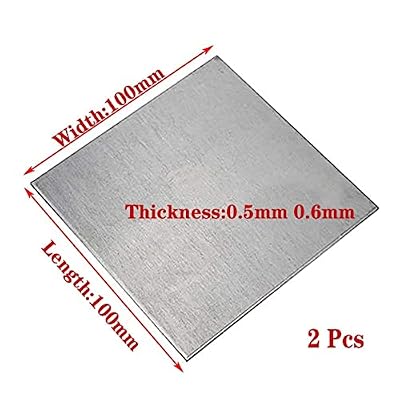 MUTYNE Titanium Plate, TA2 Material, 2 Piece, 100mm x 100mm, 0.6mm Thick, Industrial Grade, Metal Sheet