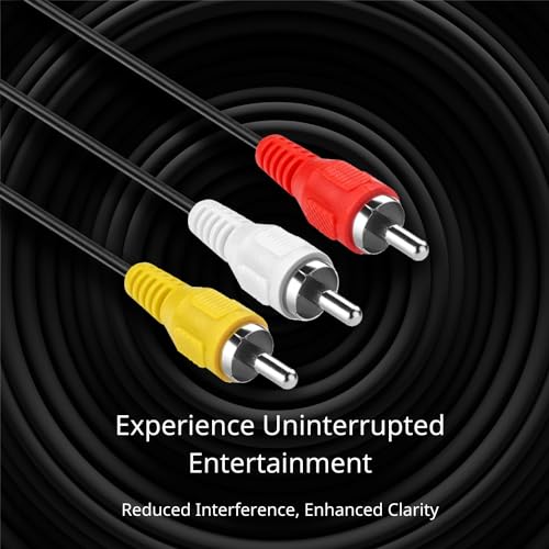 TNP 3 RCA AV Cable, 10FT Male-to-Male Composite Audio Video Cord for TV - image 4